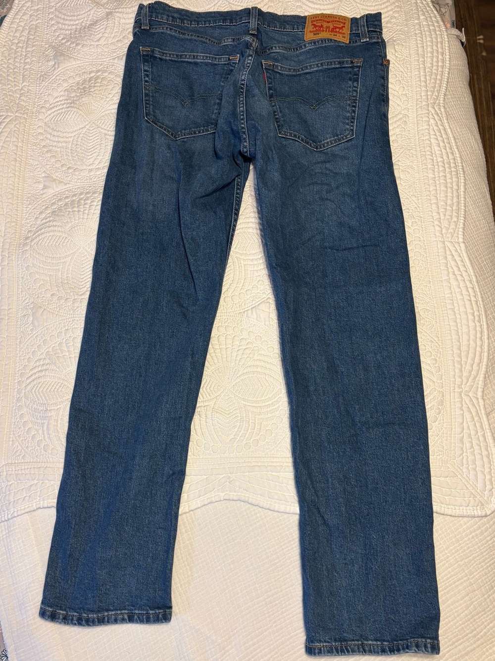 Levi’s 505 Jeans Men’s 34x32 Medium Dark Wash Straight Leg Classic Fit Denim - Picture 6 of 6